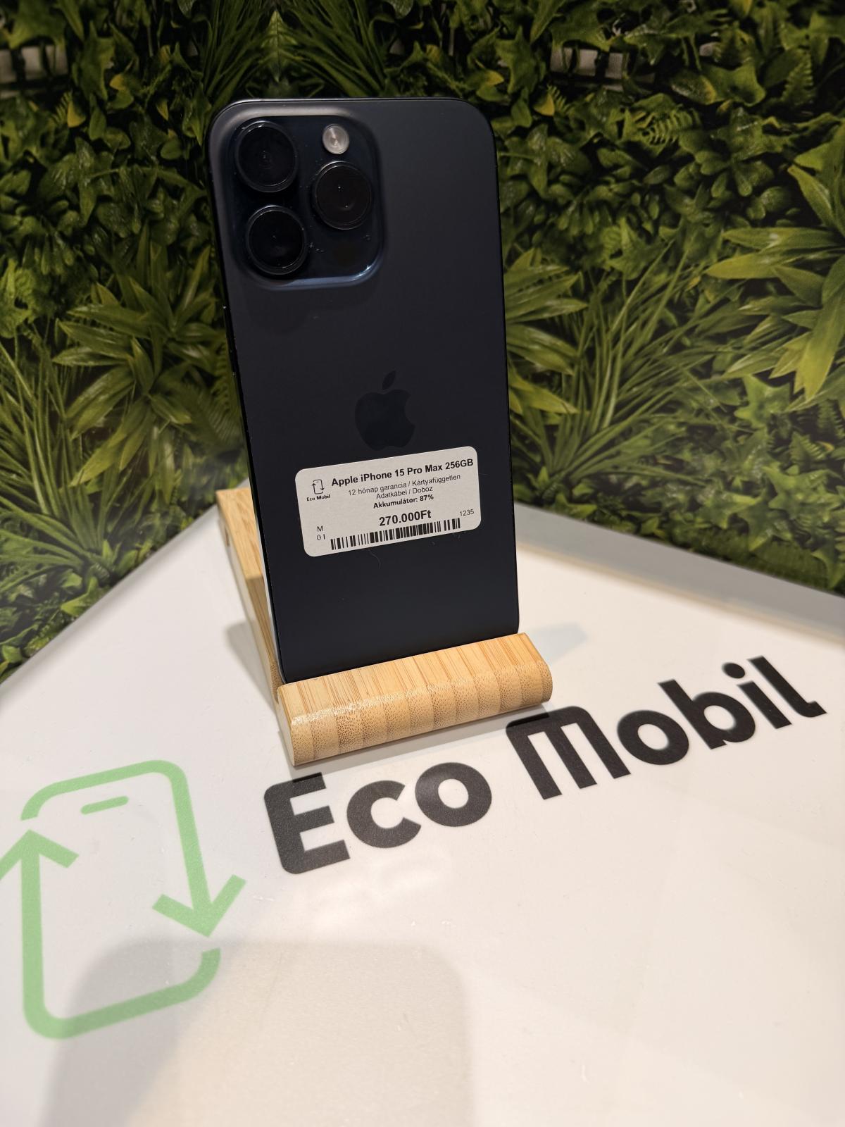 Apple iPhone 15 Pro Max Kártyafüggetlen 256 GB, 12 hó garancia