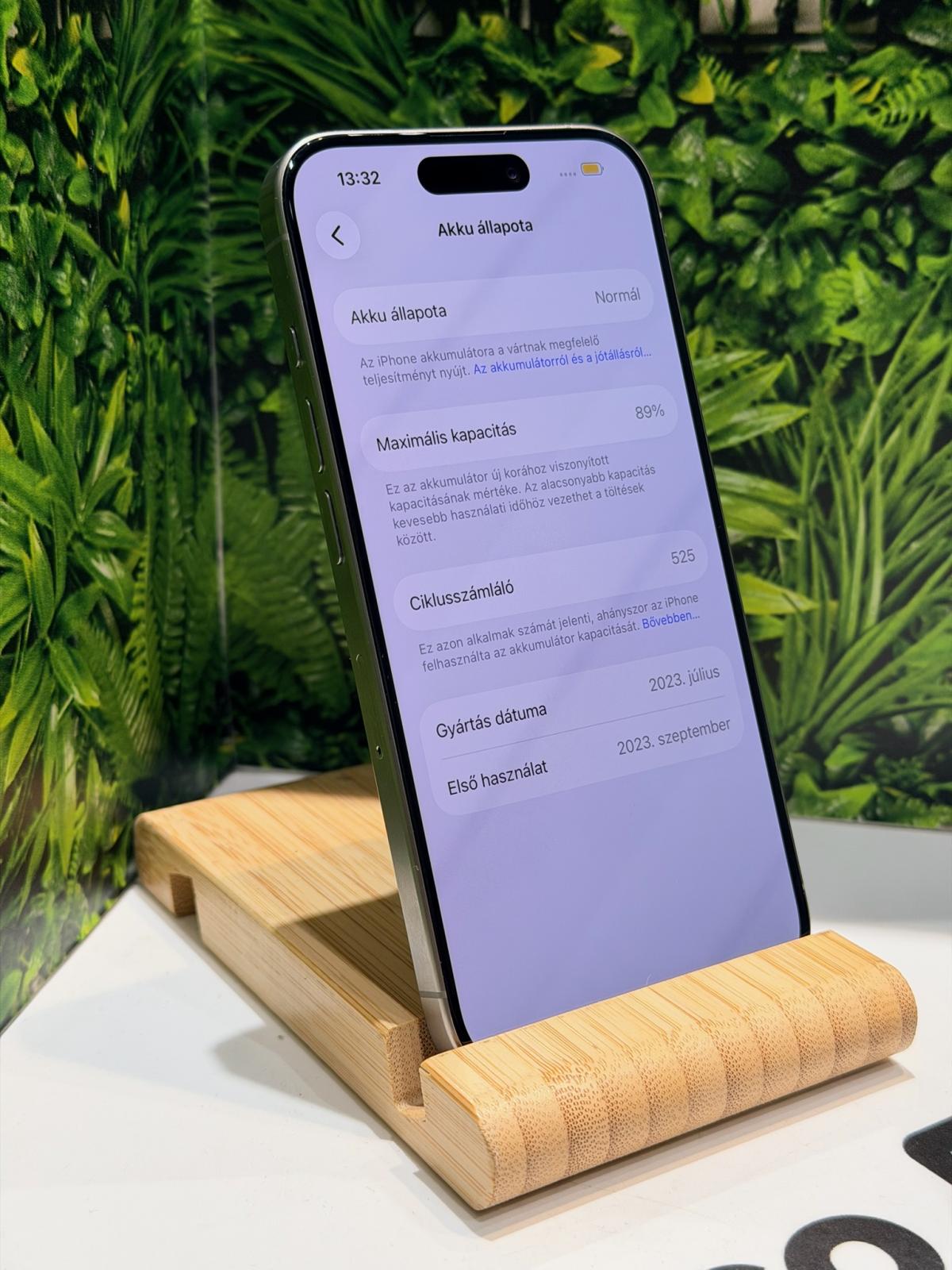 Apple iPhone 15 Pro Kártyafüggetlen 128 GB, 12 hó garancia
