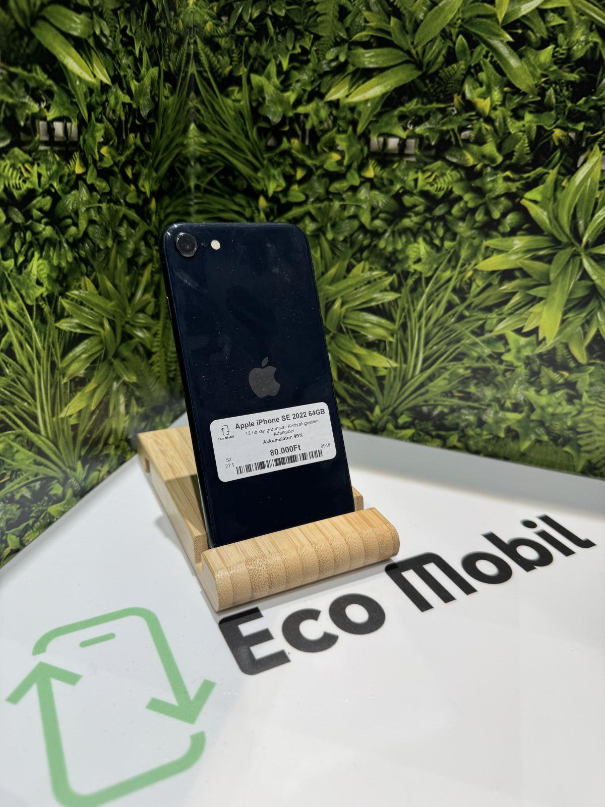 Apple iPhone SE (2022) Kártyafüggetlen 64 GB, 12 hó garancia