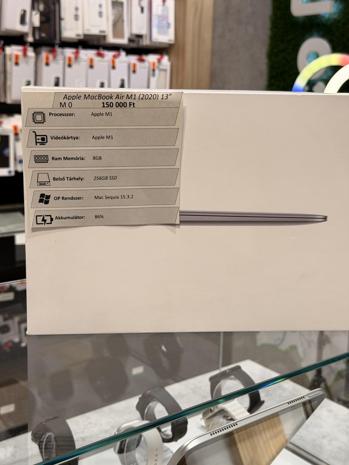 Apple MacBook Air M1 2020 Wi-Fi 256 GB, 12 hó garancia