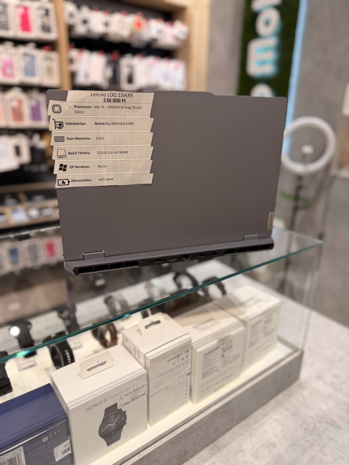 Lenovo LOQ 15IAX9 Wi-Fi 512 GB, 12 hó garancia