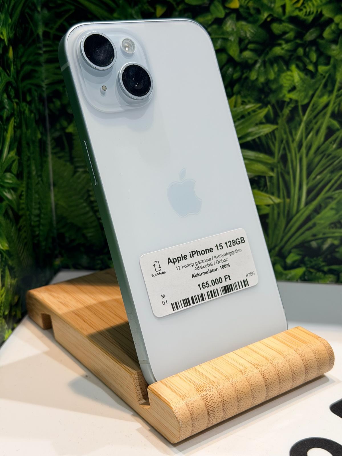 Apple iPhone 15 Kártyafüggetlen 128 GB, 12 hó garancia