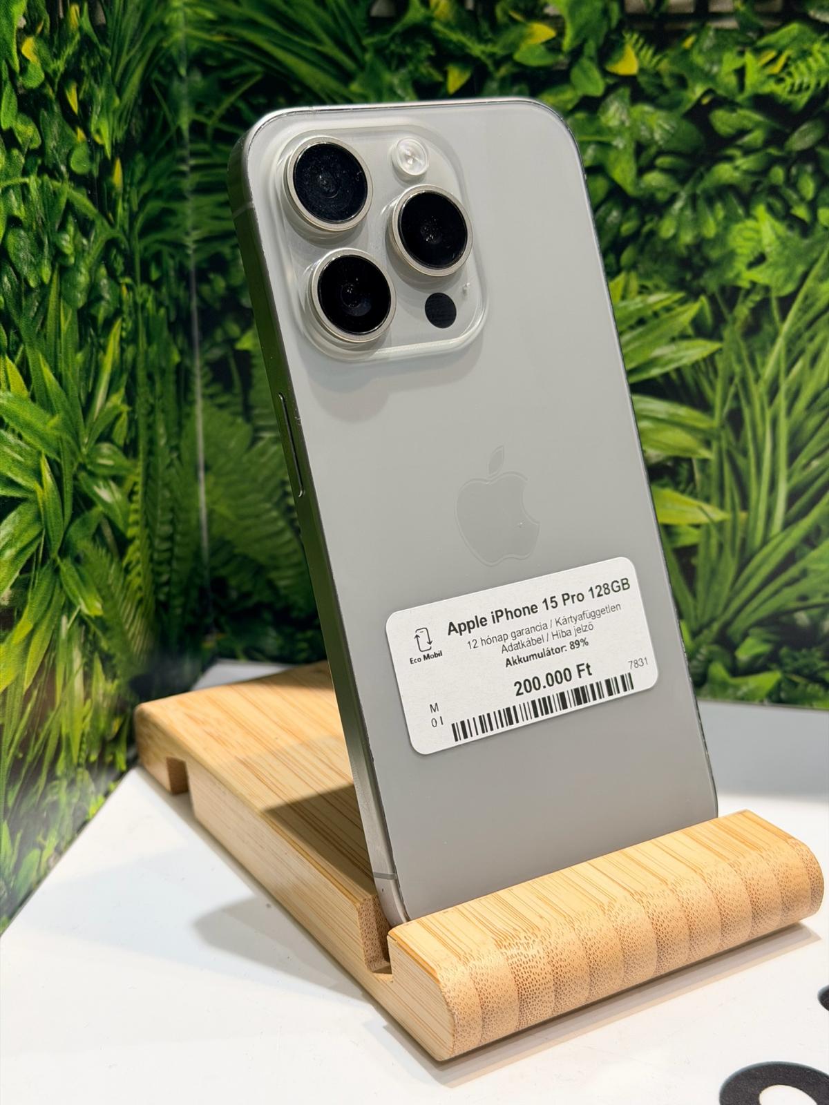 Apple iPhone 15 Pro Kártyafüggetlen 128 GB, 12 hó garancia