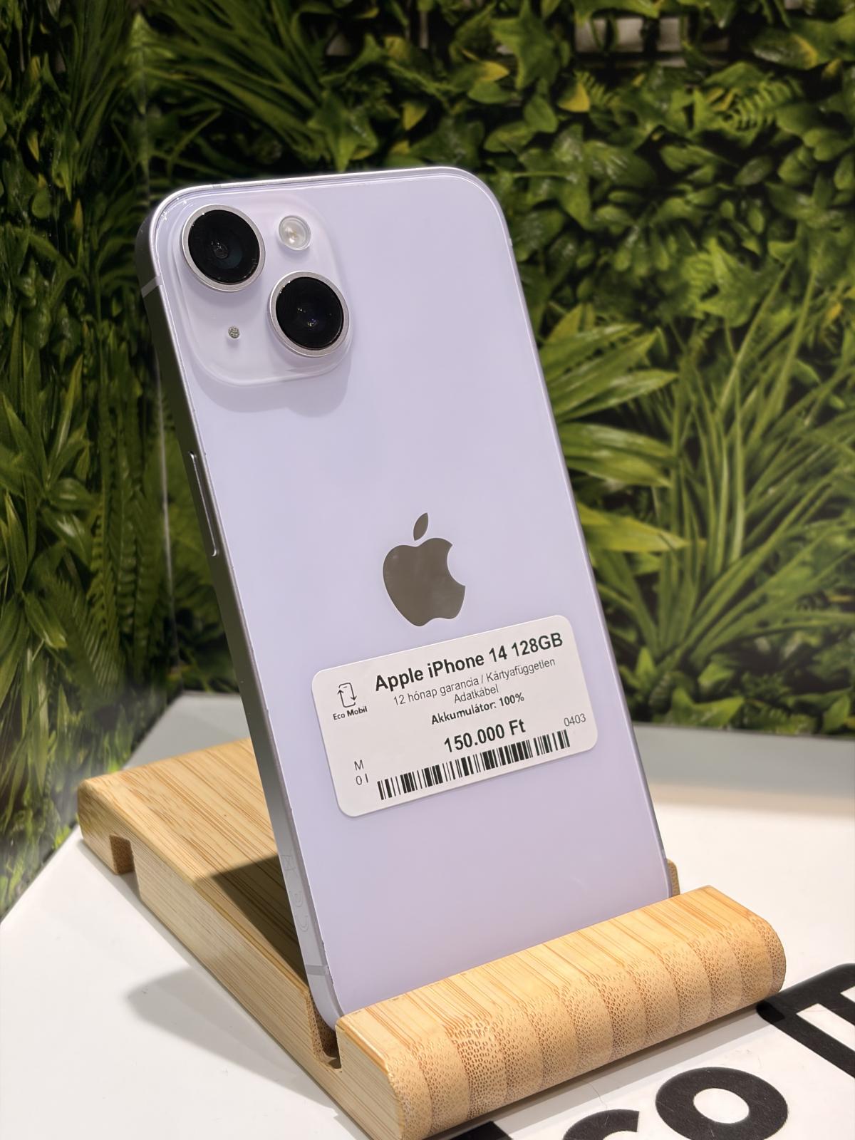 Apple iPhone 14 Kártyafüggetlen 128 GB, 12 hó garancia