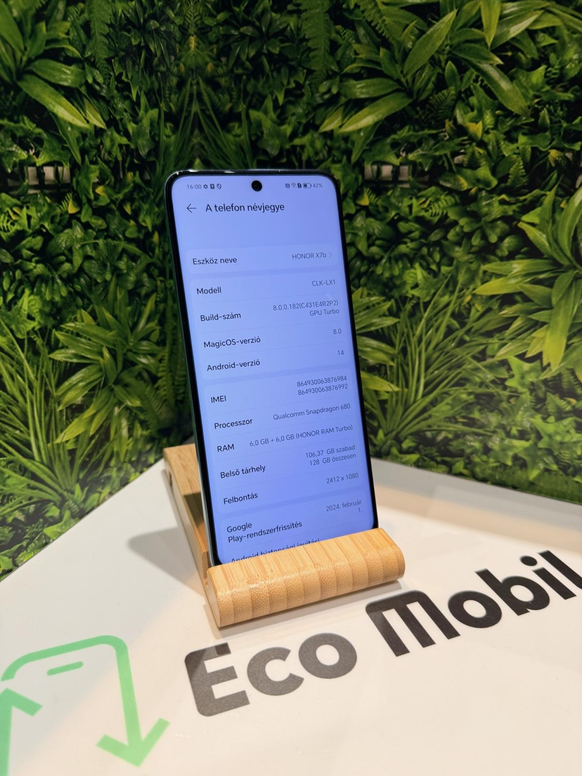 Honor X7b Dual Sim 128 GB, 12 hó garancia