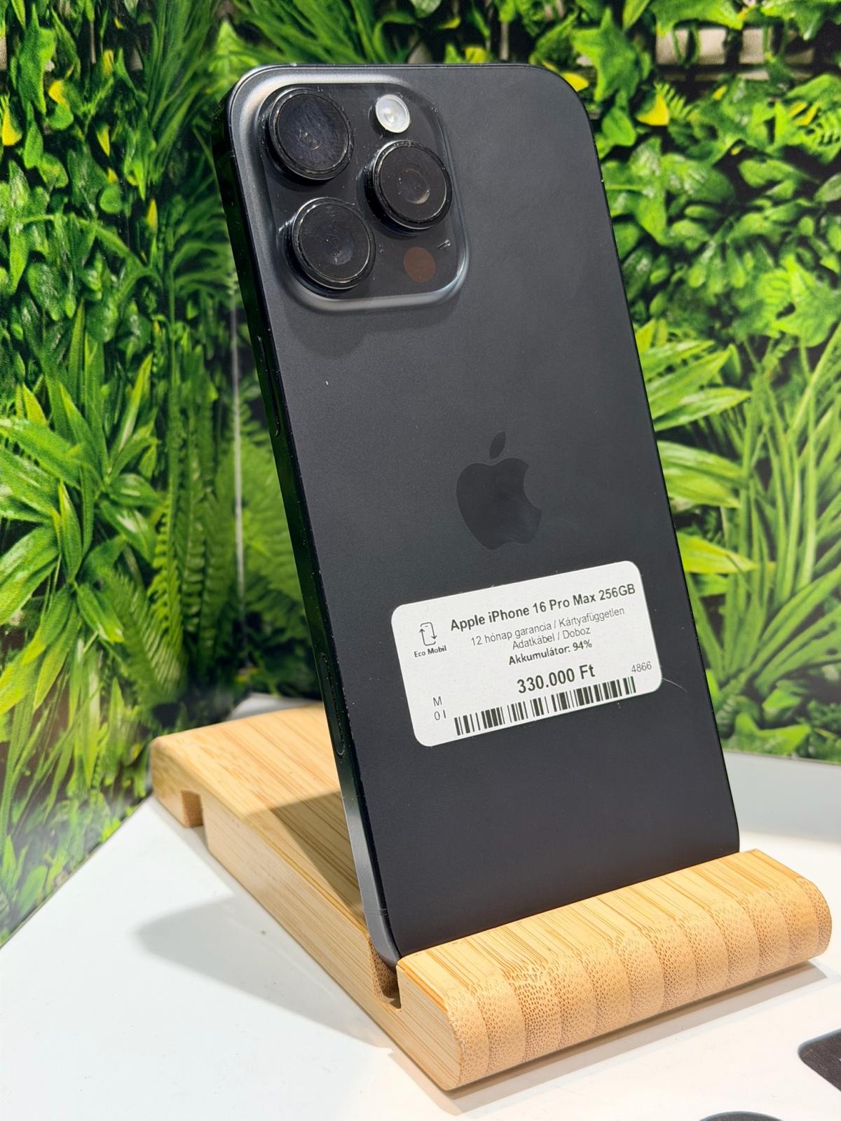 Apple iPhone 16 Pro Max Kártyafüggetlen 256 GB, 12 hó garancia