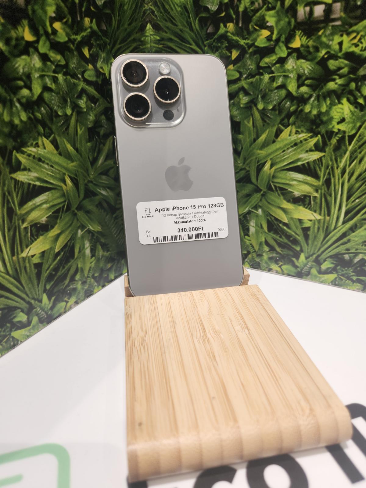 Apple iPhone 15 Pro Kártyafüggetlen 128 GB, 12 hó garancia