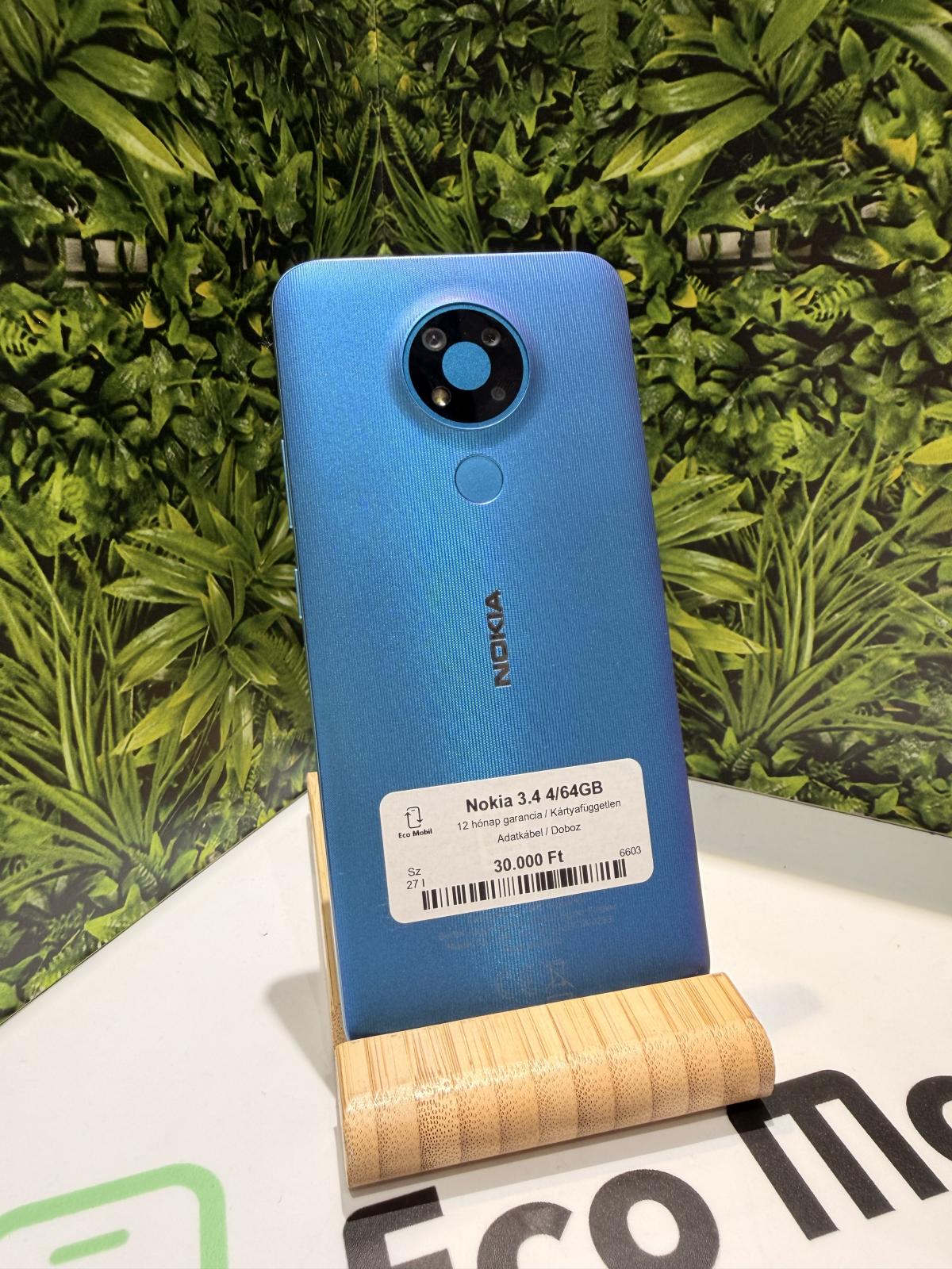 Nokia 3.4 Dual Sim 64 GB, 12 hó garancia