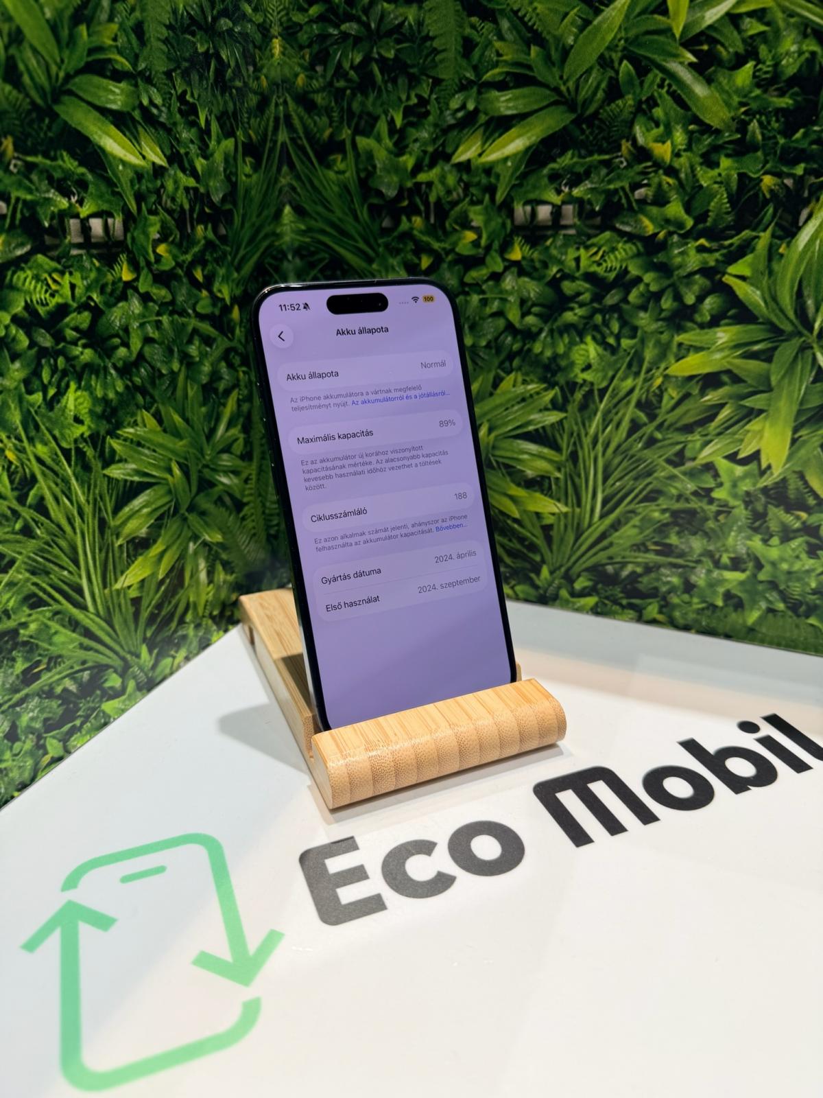 Apple iPhone 15 Pro Kártyafüggetlen 128 GB, 12 hó garancia