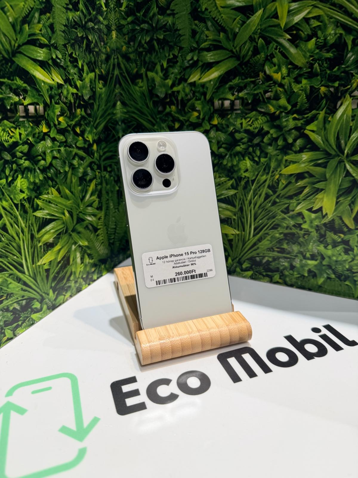 Apple iPhone 15 Pro Kártyafüggetlen 128 GB, 12 hó garancia